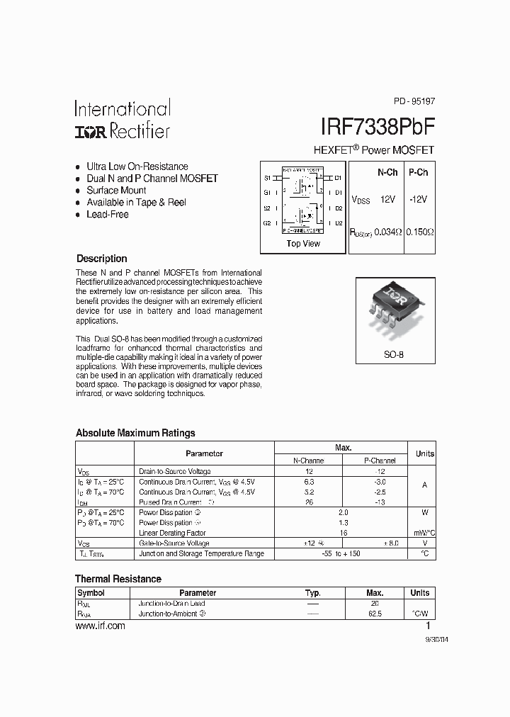 IRF7338PBF_1048970.PDF Datasheet