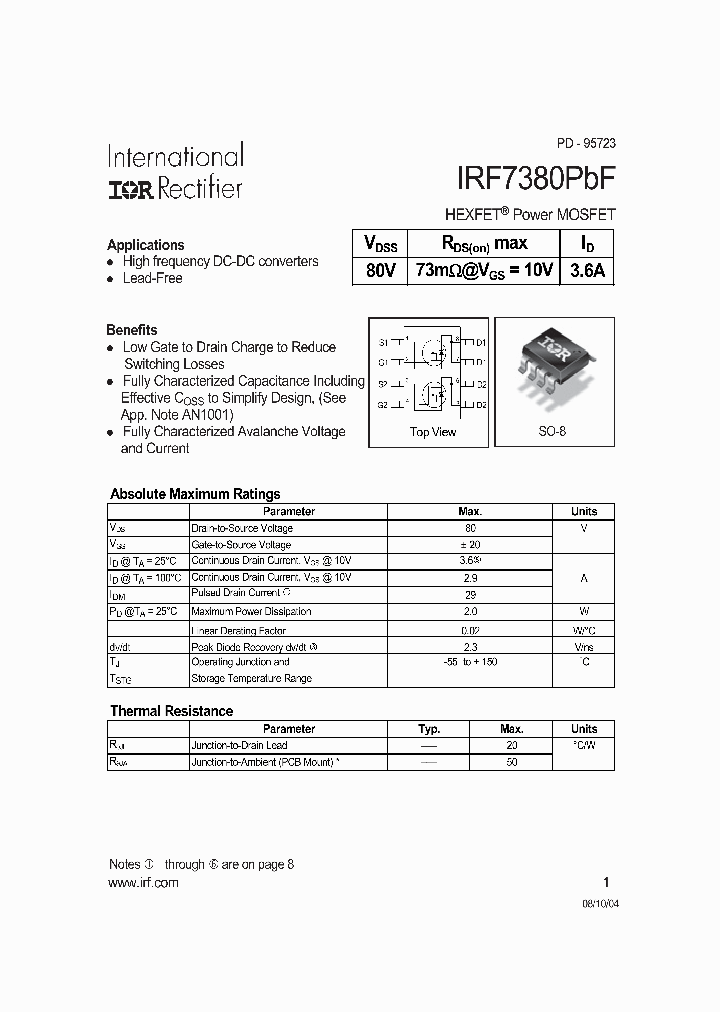 IRF7380PBF_1141183.PDF Datasheet