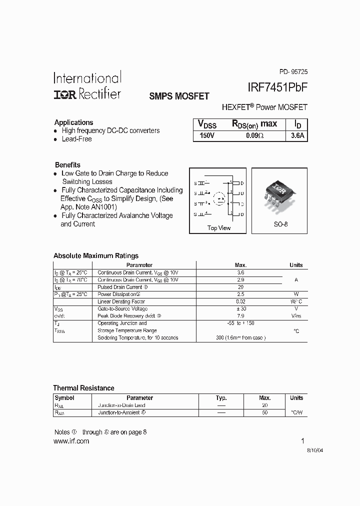 IRF7451PBF_1255601.PDF Datasheet