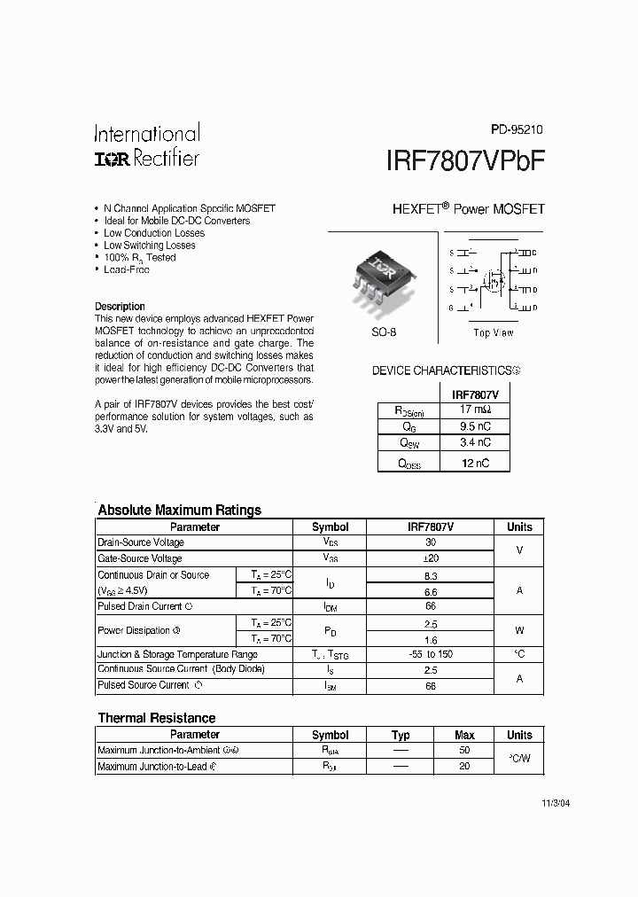 IRF7807VPBF_1255666.PDF Datasheet