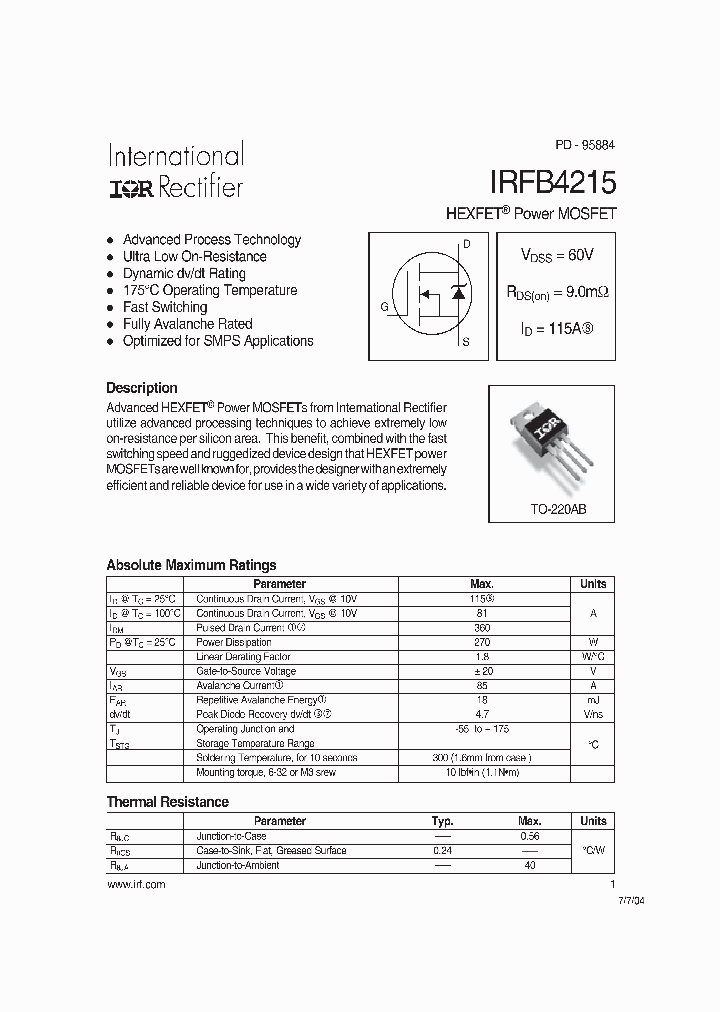 IRFB4215_1255771.PDF Datasheet