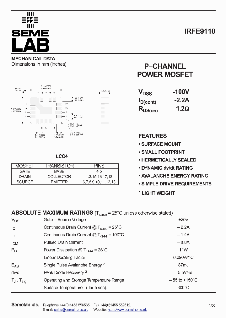 IRFE9110_1091088.PDF Datasheet