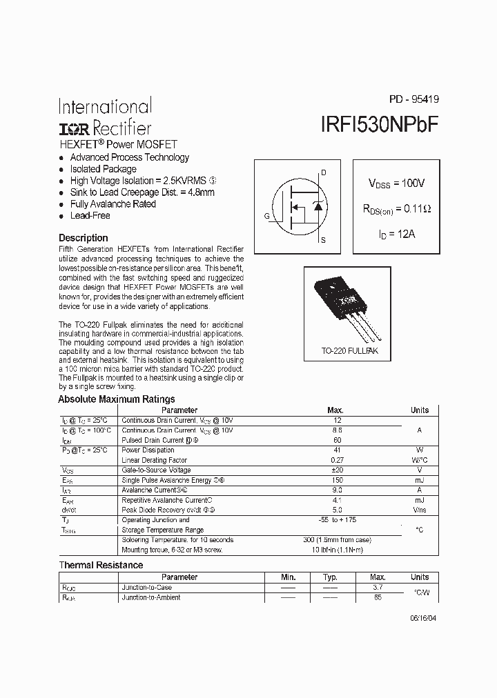 IRFI530NPBF_1128883.PDF Datasheet
