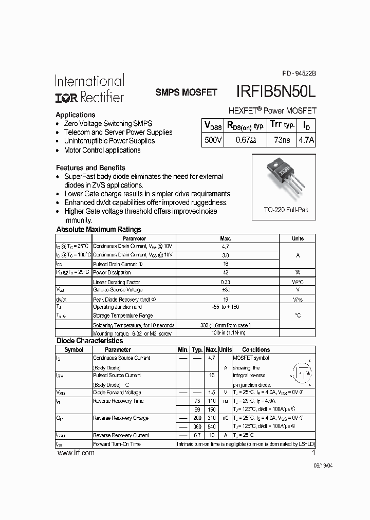 IRFIB5N50L_1255881.PDF Datasheet