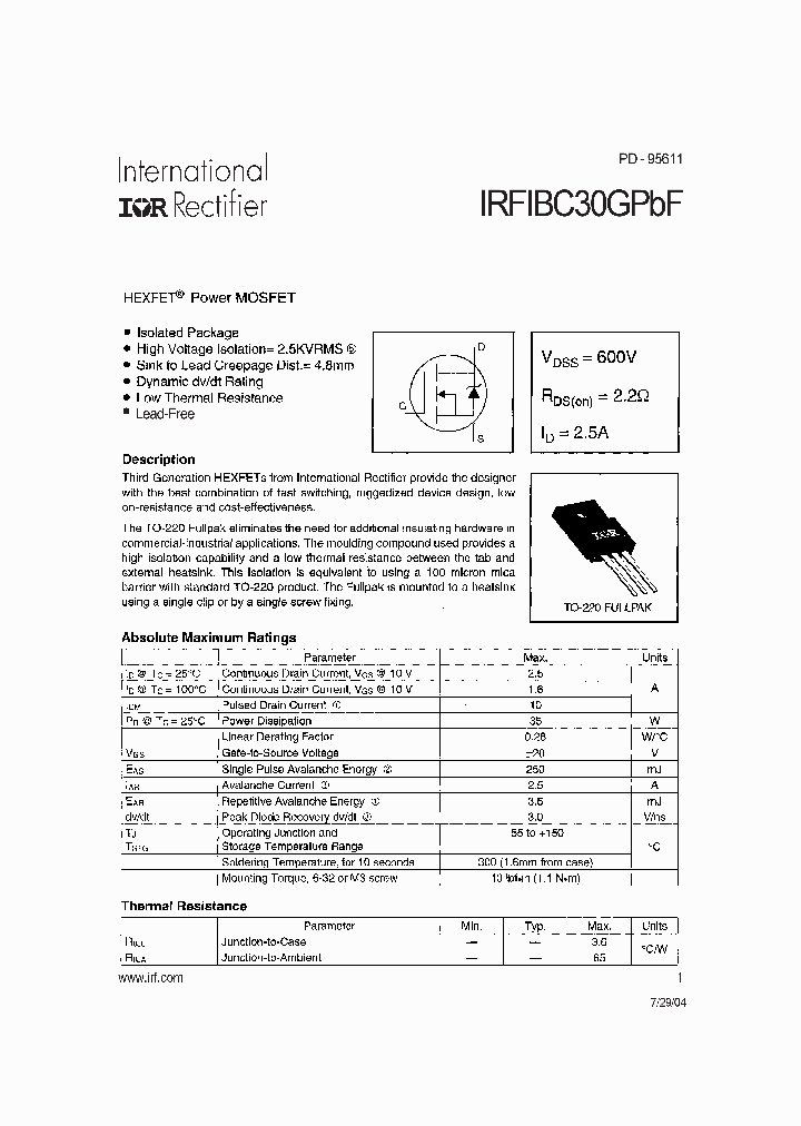 IRFIBC30GPBF_1255890.PDF Datasheet