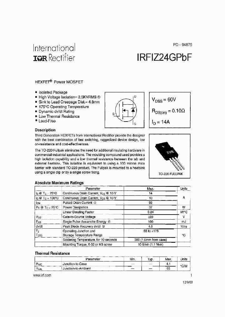 IRFIZ24GPBF_1255900.PDF Datasheet
