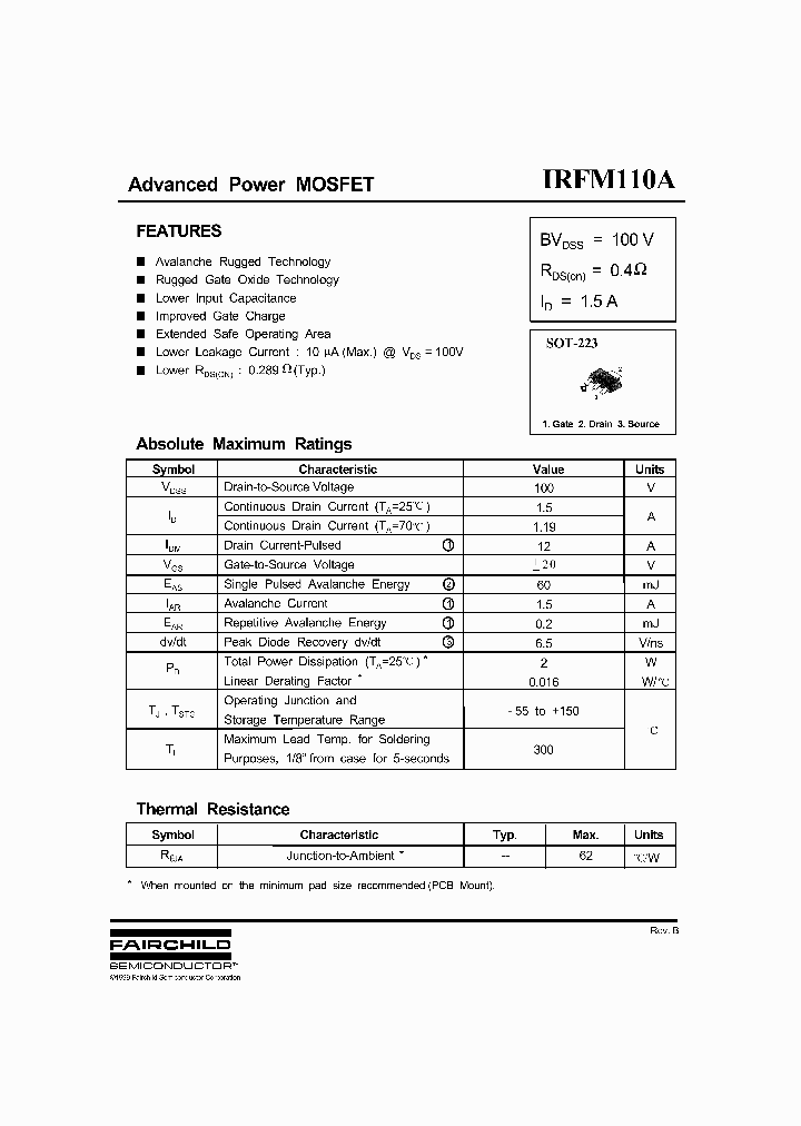 IRFM110A_1052853.PDF Datasheet