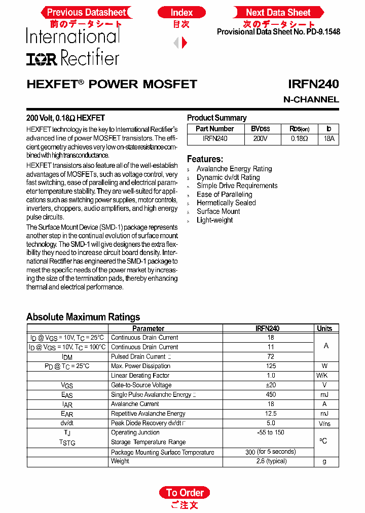 IRFN240_1255955.PDF Datasheet