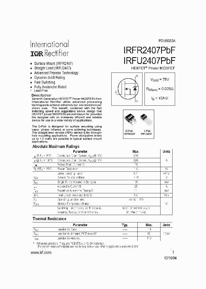 IRFR2407PBF_1181727.PDF Datasheet