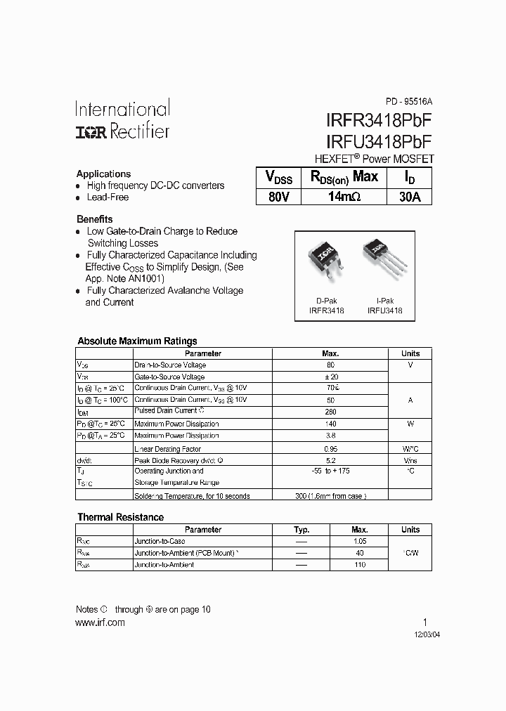 IRFR3418PBF_709405.PDF Datasheet
