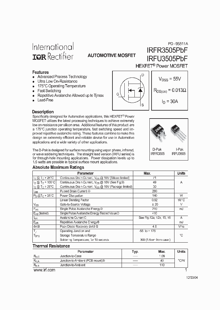 IRFU3505PBF_1170335.PDF Datasheet