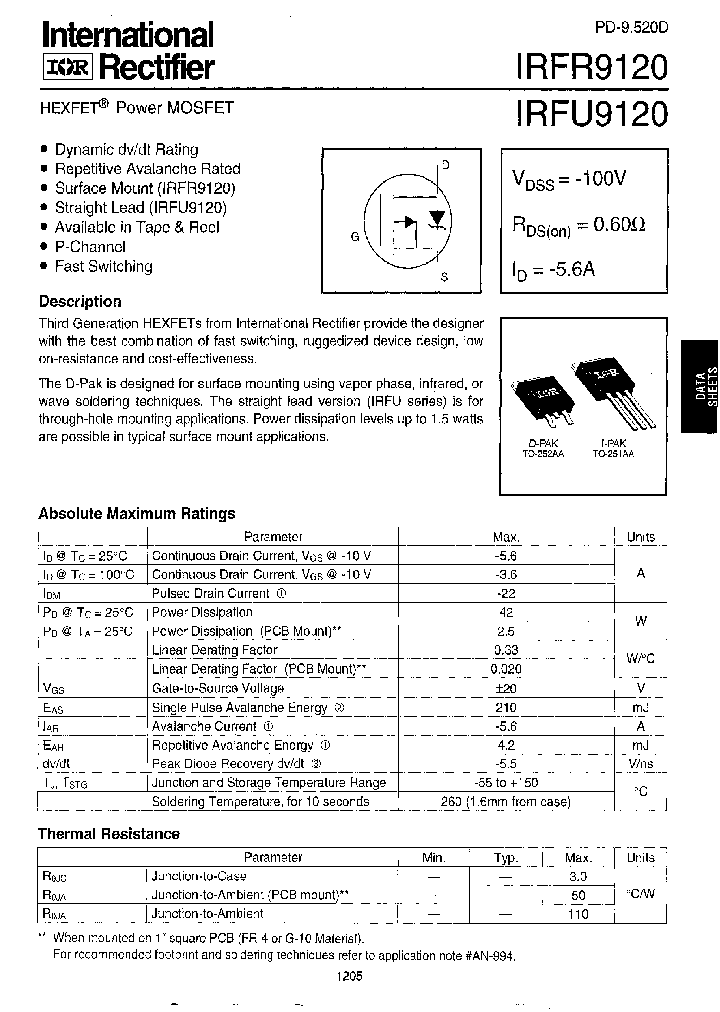 IRFU9120_1256197.PDF Datasheet