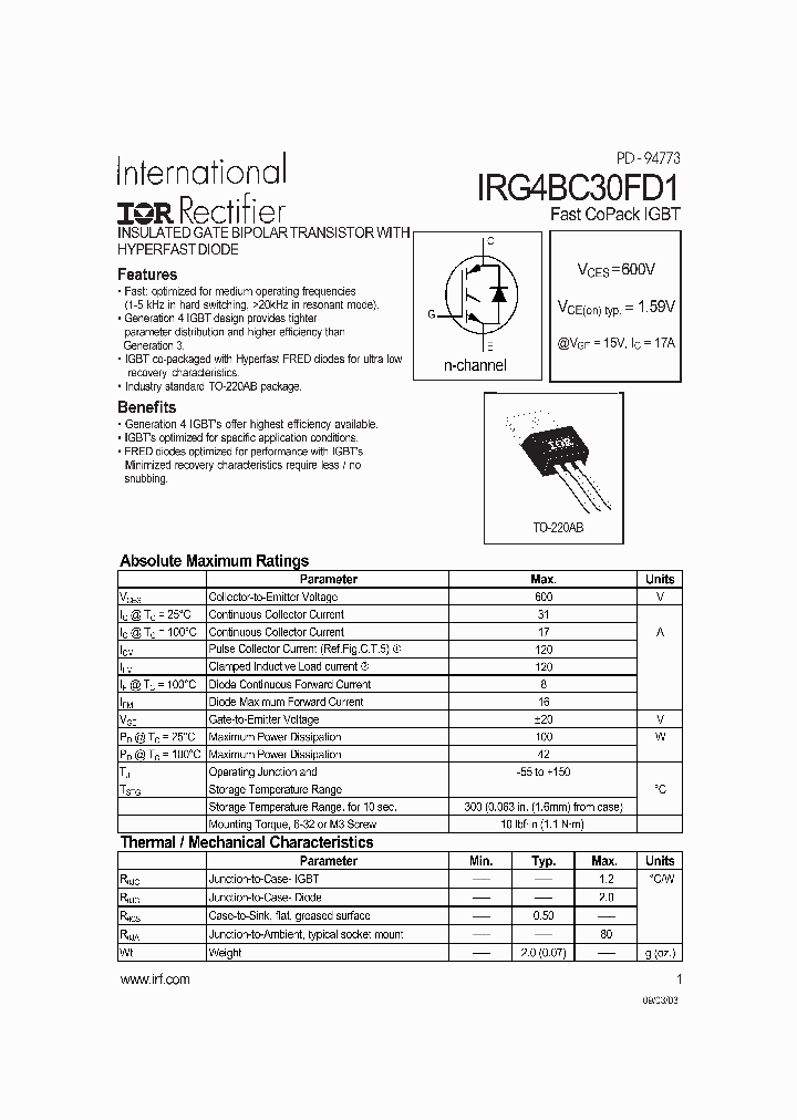 IRG4BC30FD1_1256316.PDF Datasheet