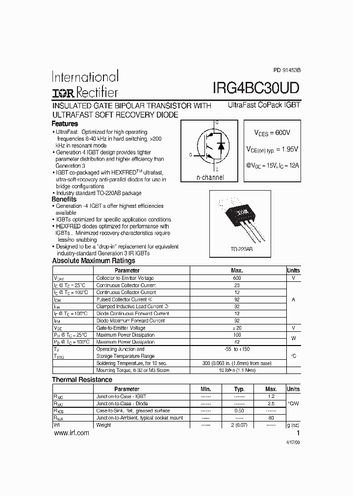 IRG4BC30UD_1256327.PDF Datasheet