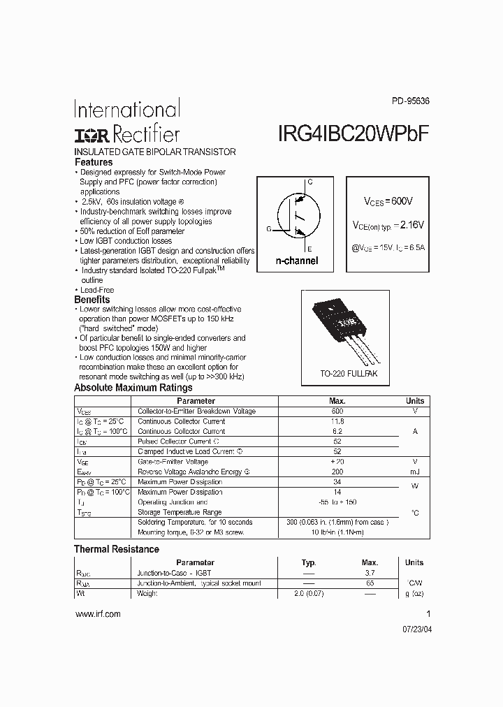 IRG4IBC20W04_1256350.PDF Datasheet
