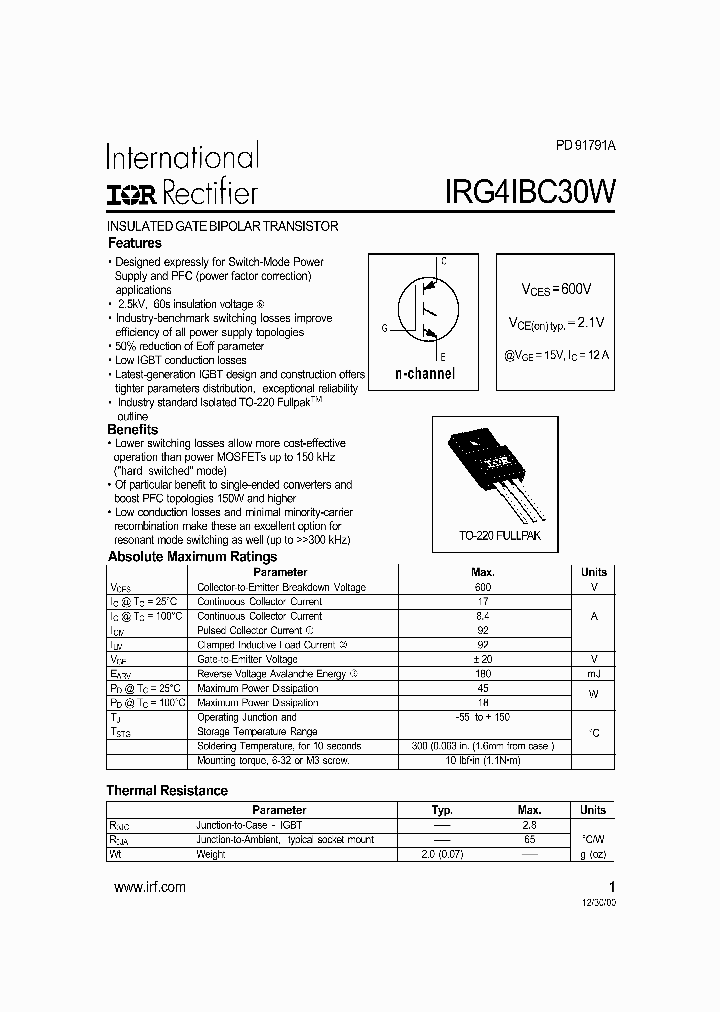 IRG4IBC30W_1256352.PDF Datasheet