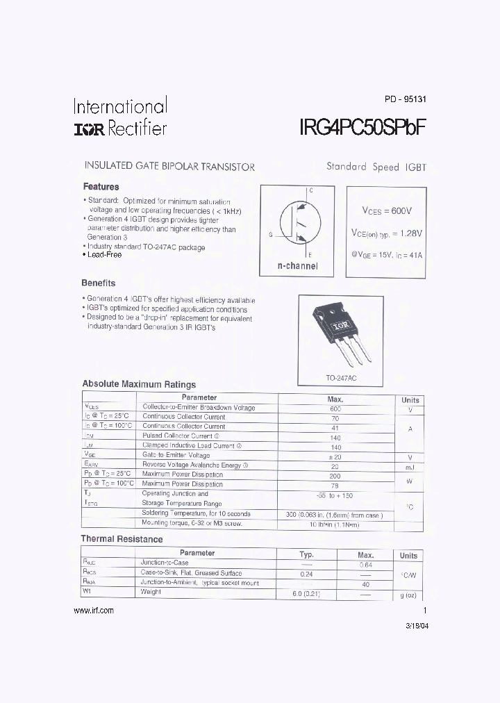 IRG4PC50SPBF_1110575.PDF Datasheet