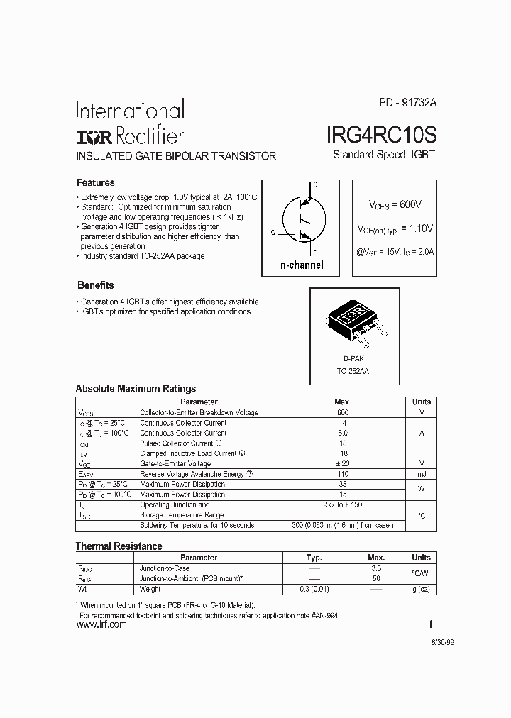 IRG4RC10S_921264.PDF Datasheet