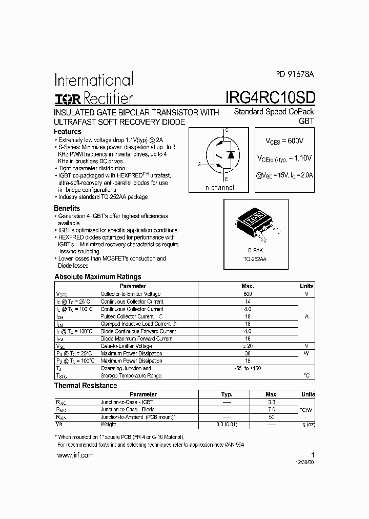 IRG4RC10SD_1256403.PDF Datasheet