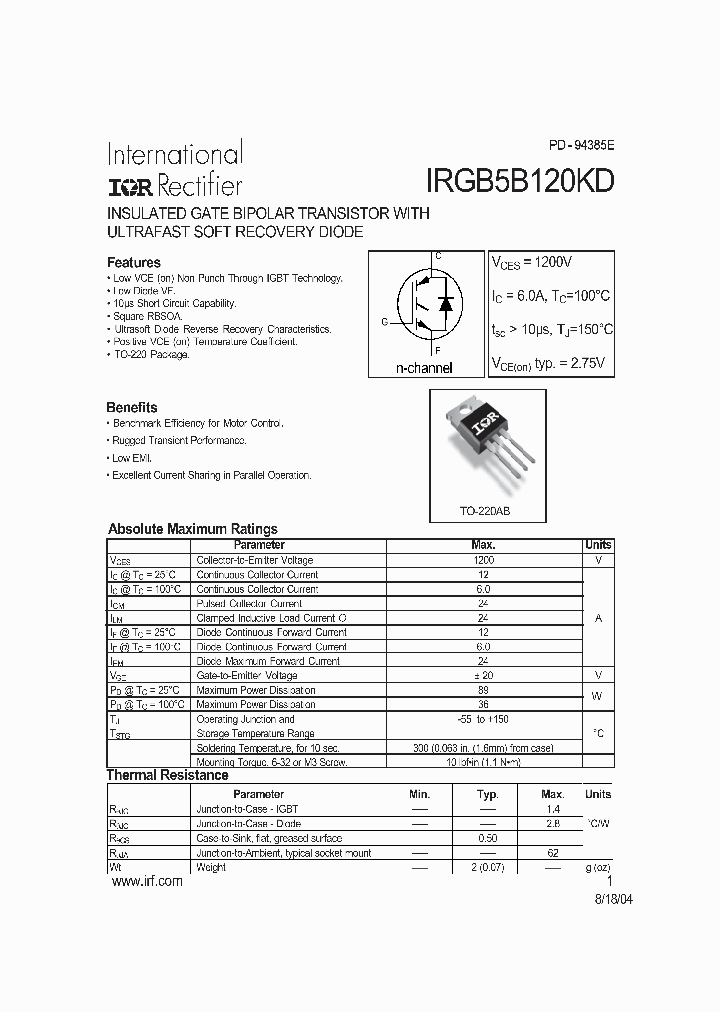 IRGB5B120KD_1256423.PDF Datasheet