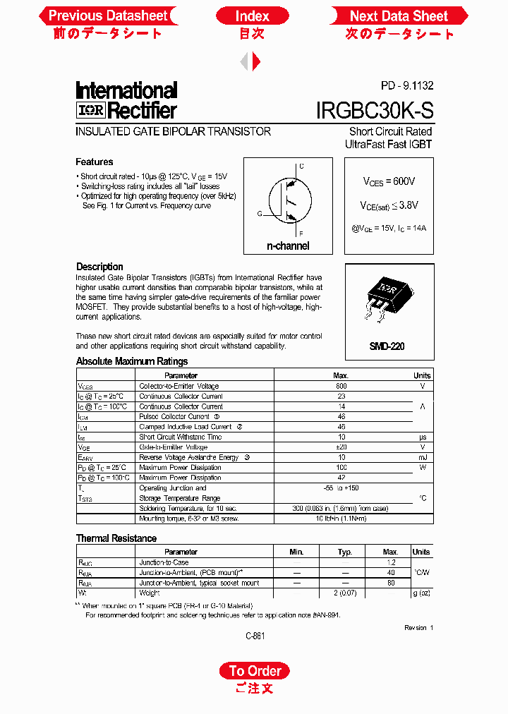 IRGBC30K-S_1256444.PDF Datasheet