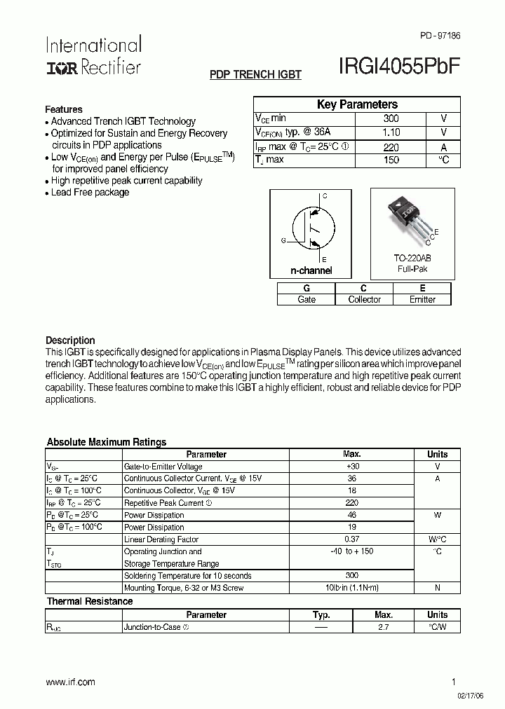 IRGI4055PBF_1256455.PDF Datasheet