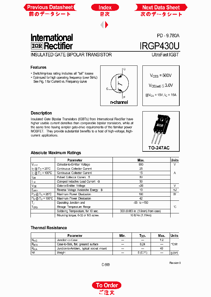 IRGP430U_1256480.PDF Datasheet