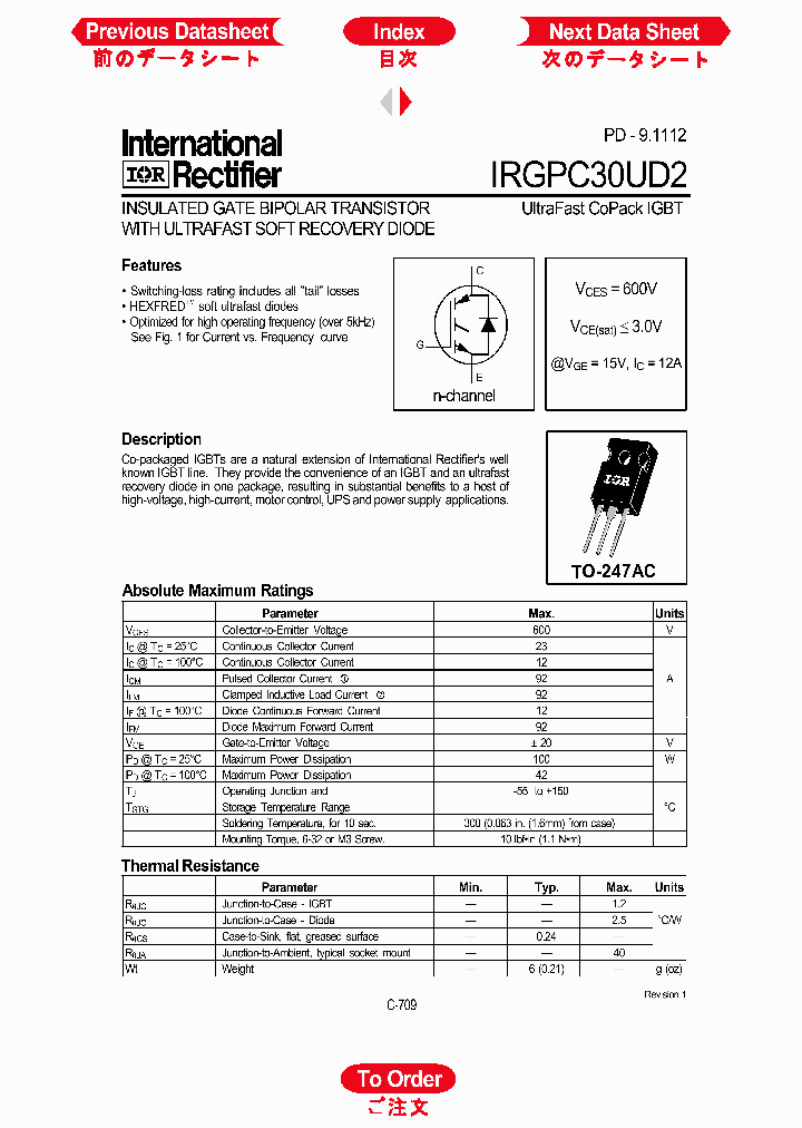 IRGPC30UD2_1256498.PDF Datasheet