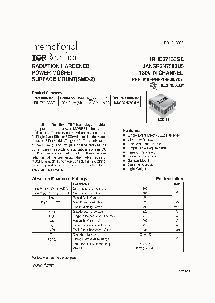 IRHE57133SE_1256547.PDF Datasheet