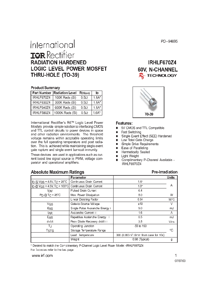 IRHLF680Z4_1256572.PDF Datasheet