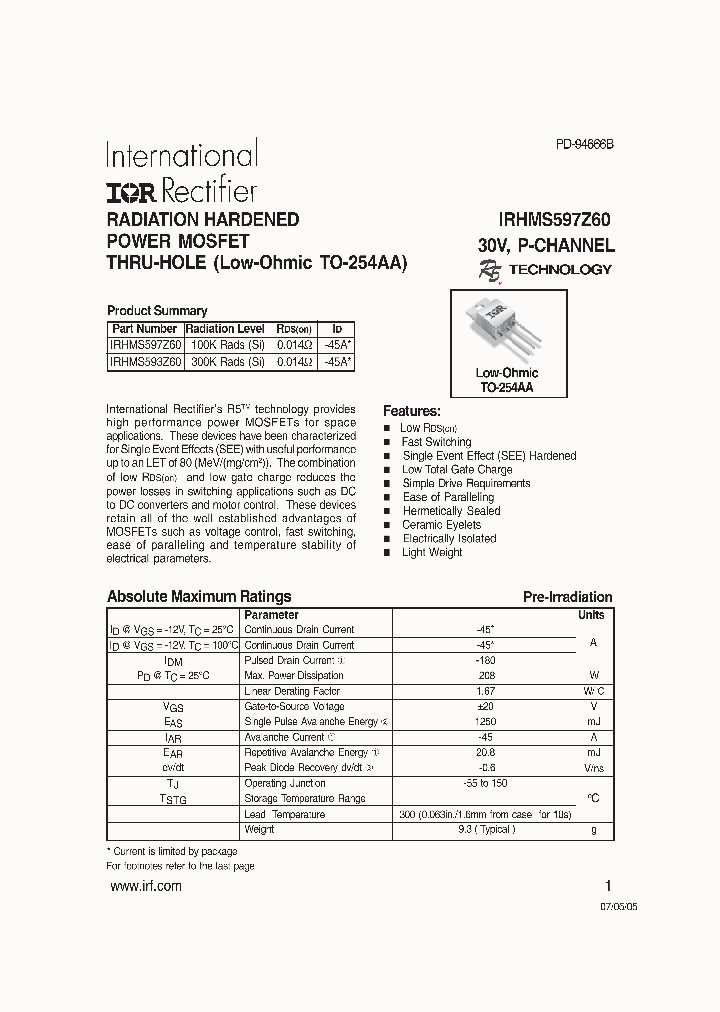 IRHMS597Z60_1256625.PDF Datasheet