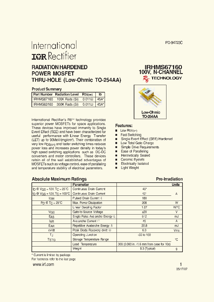 IRHMS67160_1256626.PDF Datasheet