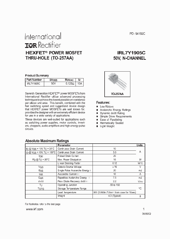 IRL7Y1905C_1256835.PDF Datasheet