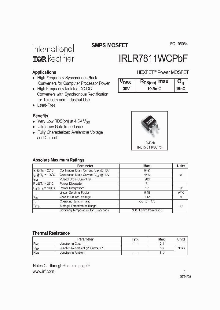 IRLR7811WCPBF_788730.PDF Datasheet