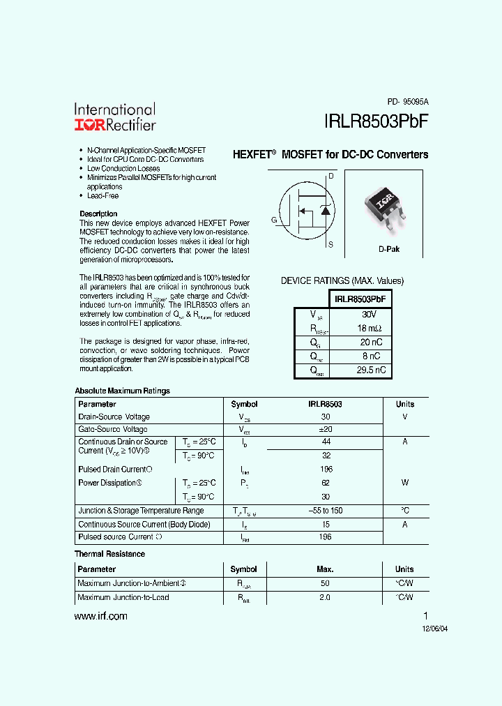 IRLR8503PBF_1256895.PDF Datasheet