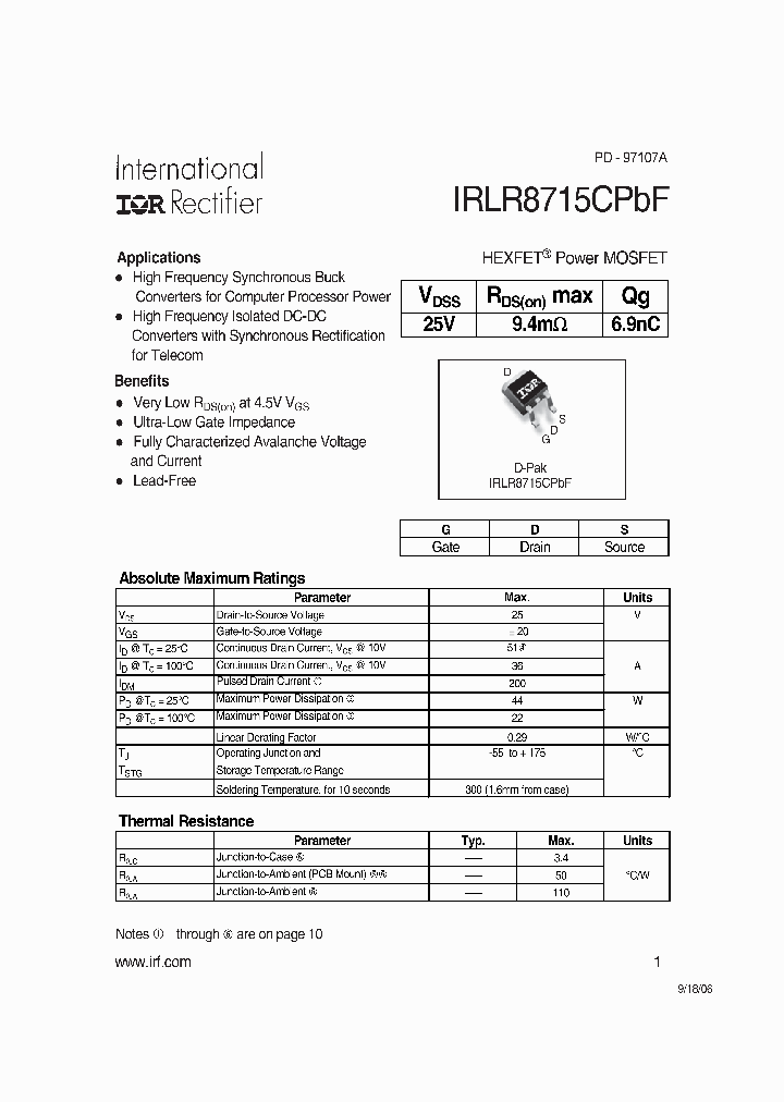 IRLR8715CPBF_1256897.PDF Datasheet