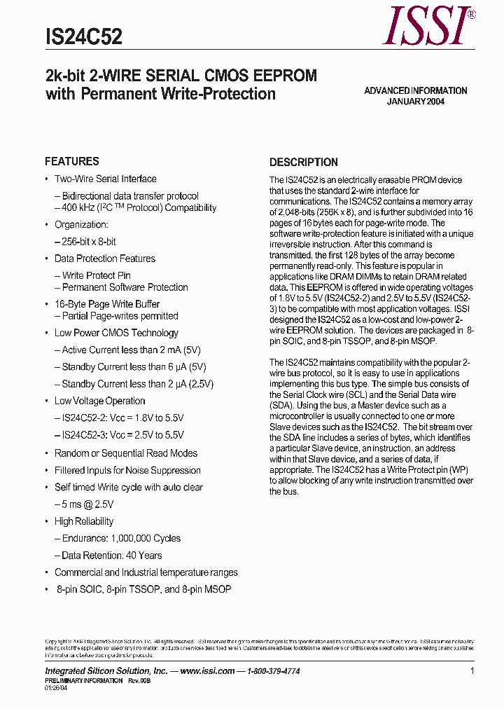 IS24C52-3ZI_1257099.PDF Datasheet