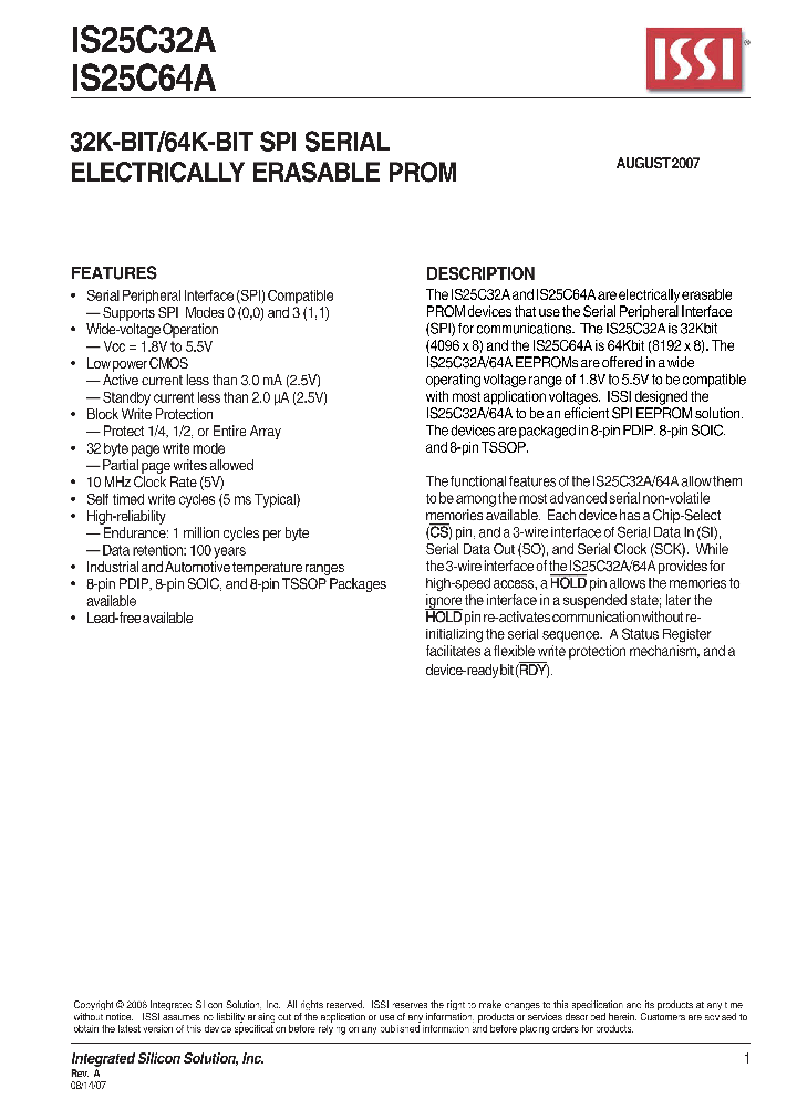 IS25C64A-3ZLA1_1257104.PDF Datasheet