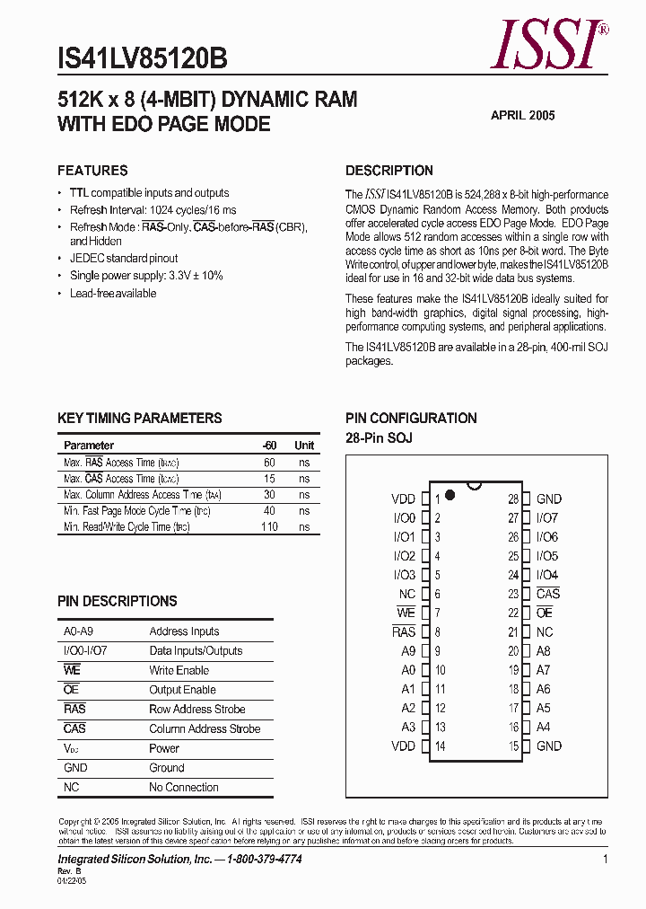 IS41LV85120B-60K_661523.PDF Datasheet