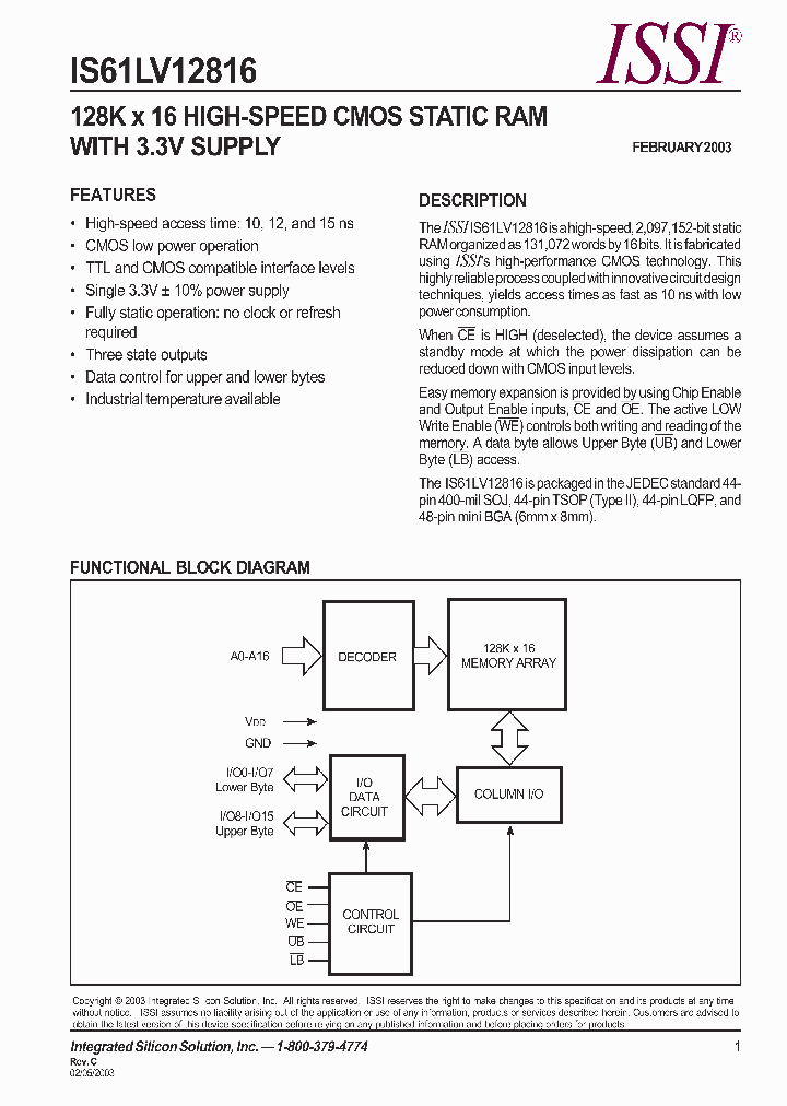 IS61LV12816-15TI_1257191.PDF Datasheet
