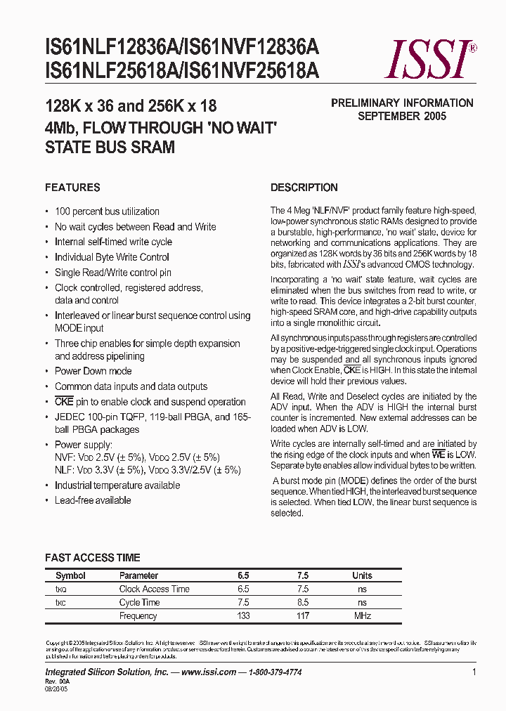 IS61NVF12836A_660747.PDF Datasheet