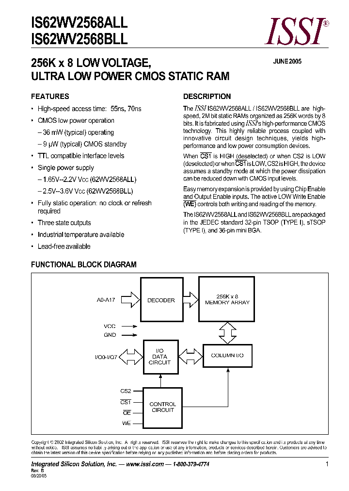 IS62WV2568BLL_660389.PDF Datasheet