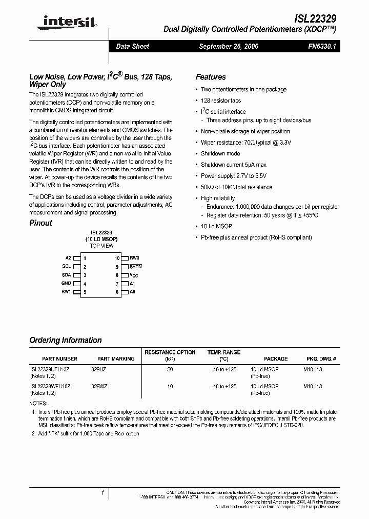 ISL22329WFU10Z_717388.PDF Datasheet