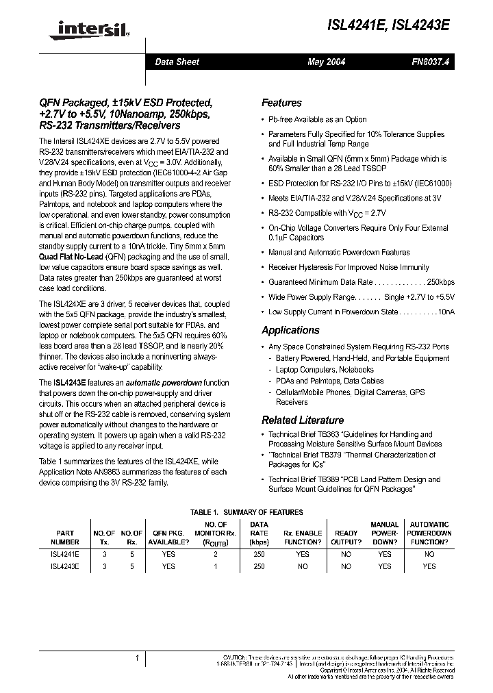 ISL4243EIRZ-T_1257335.PDF Datasheet