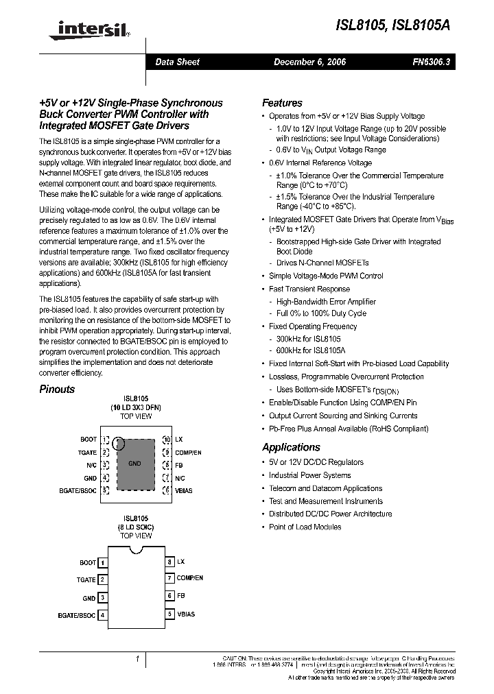ISL8105_704870.PDF Datasheet