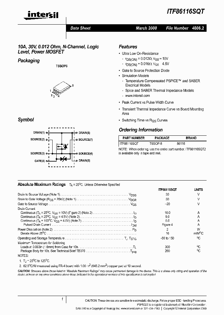 ITF86116SQT_1257864.PDF Datasheet