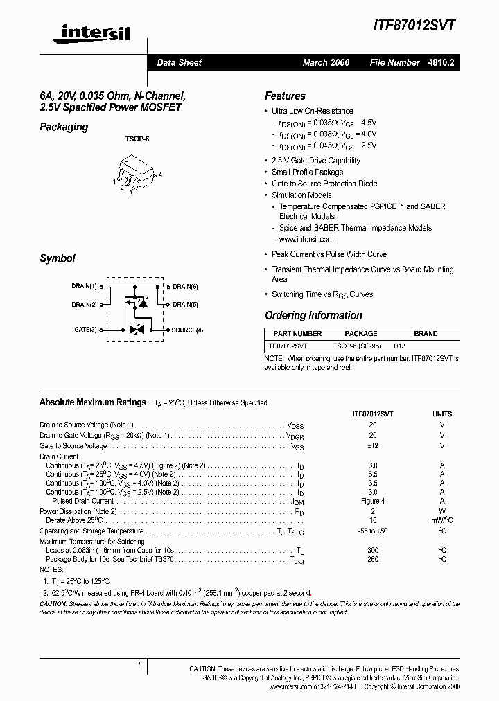 ITF87012SVT_1257870.PDF Datasheet