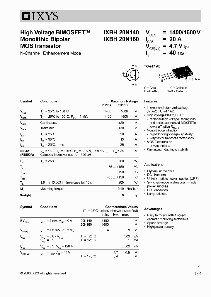 IXBH20N140_1180979.PDF Datasheet