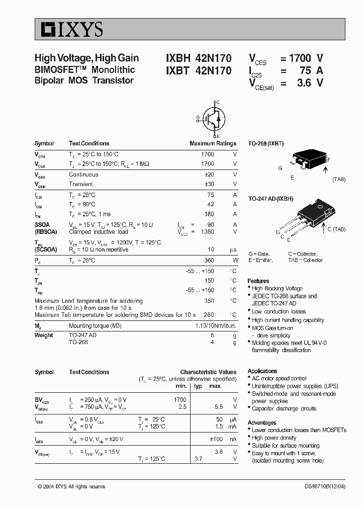 IXBH42N170_703170.PDF Datasheet