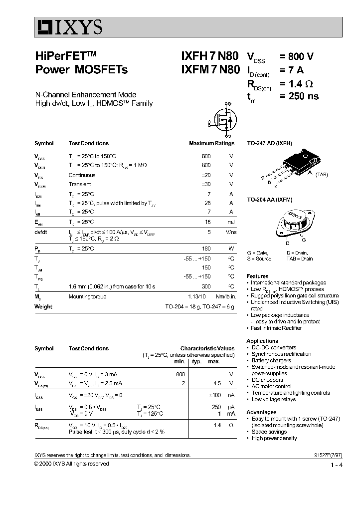 IXFM7N80_1257999.PDF Datasheet